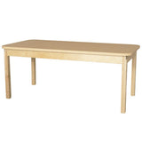Rectangle High Pressure Laminate Table with Hardwood Legs- 18"