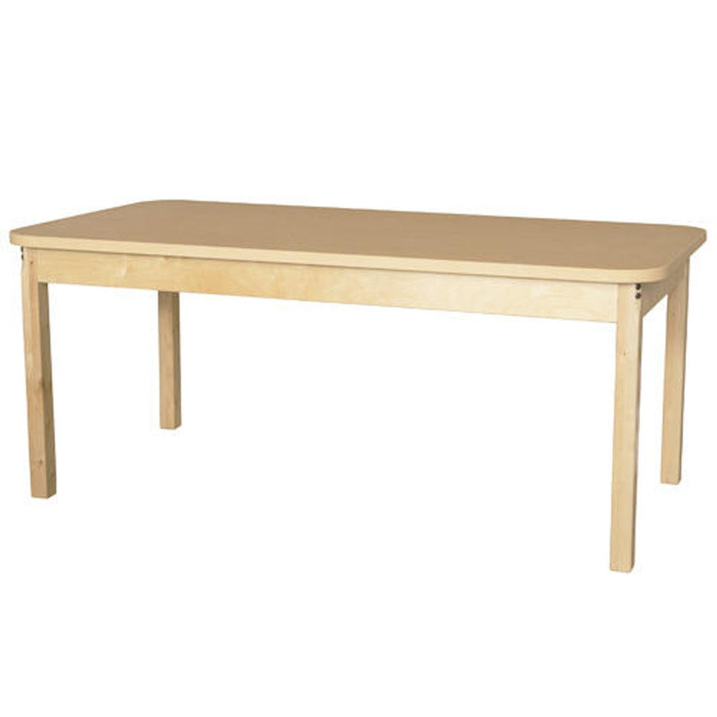 Rectangle High Pressure Laminate Table with Hardwood Legs- 18"