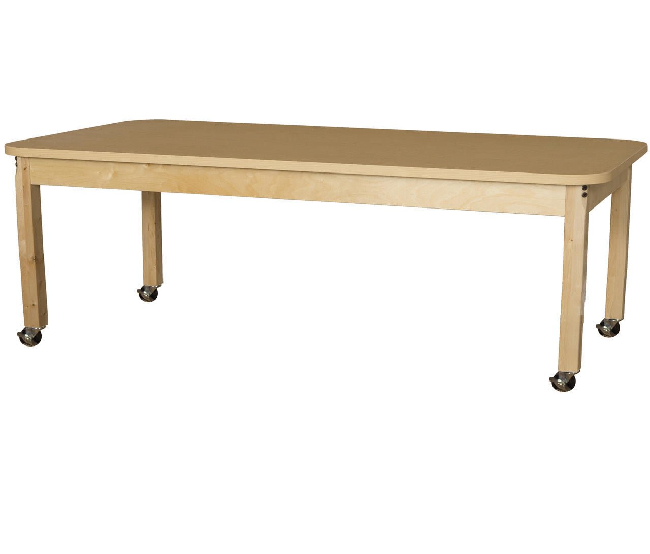 Rectangle High Pressure Laminate Table with Hardwood Legs-18