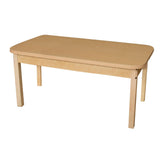 Rectangle High Pressure Laminate Table with Hardwood Legs- 20"