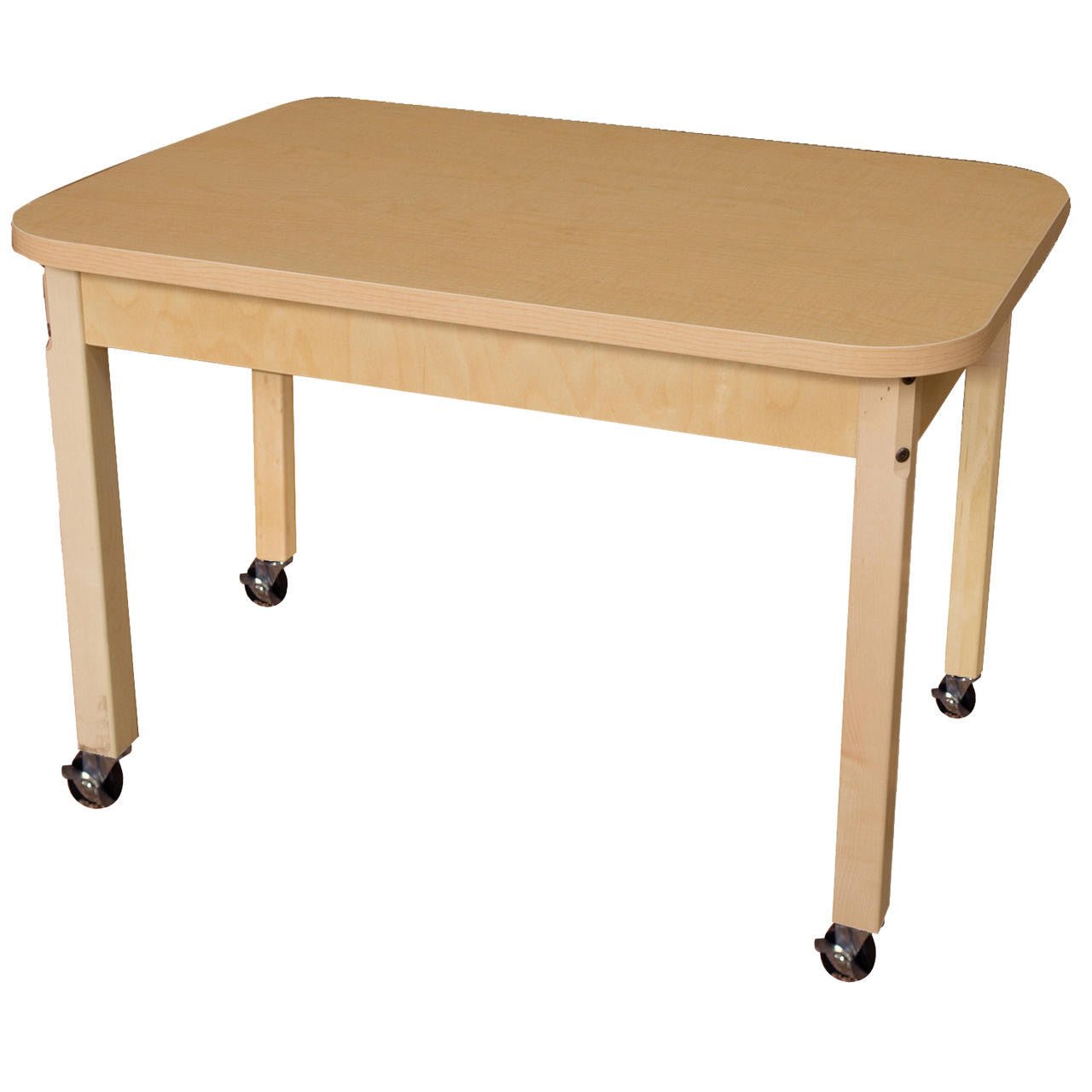 Rectangle High Pressure Laminate Table with Hardwood Legs- 22"