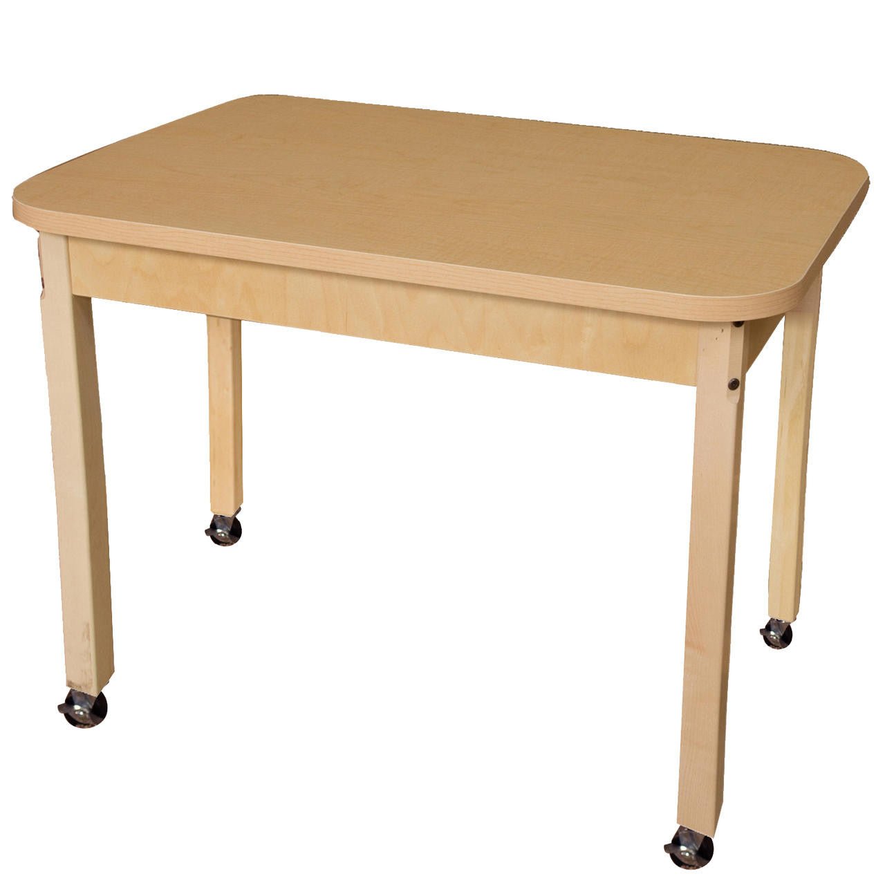 Rectangle High Pressure Laminate Table with Hardwood Legs- 24"