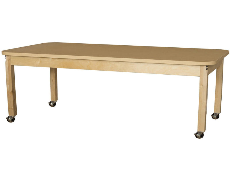 Rectangle High Pressure Laminate Table with Hardwood Legs- 24"