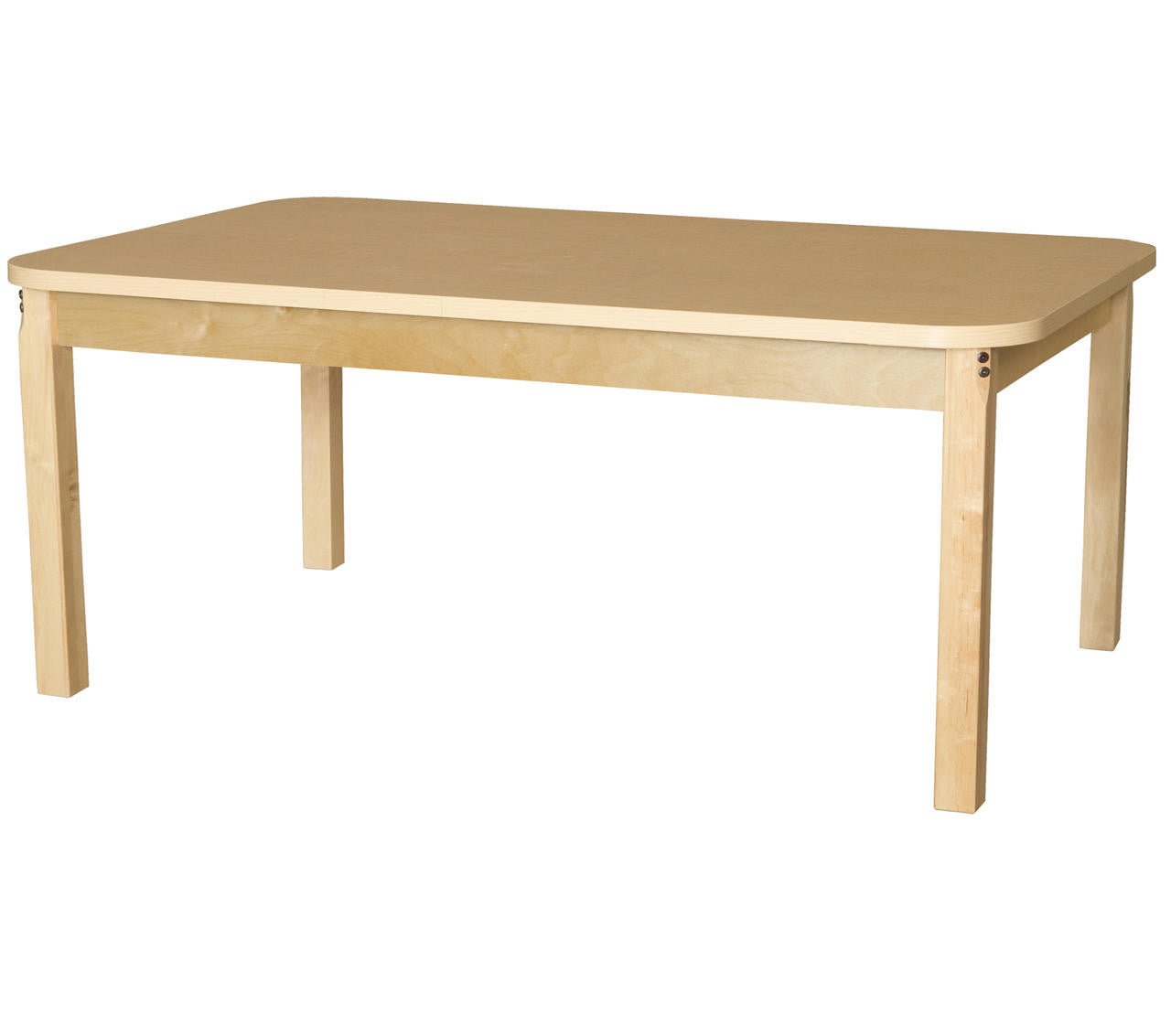 Rectangle High Pressure Laminate Table with Hardwood Legs- 24"