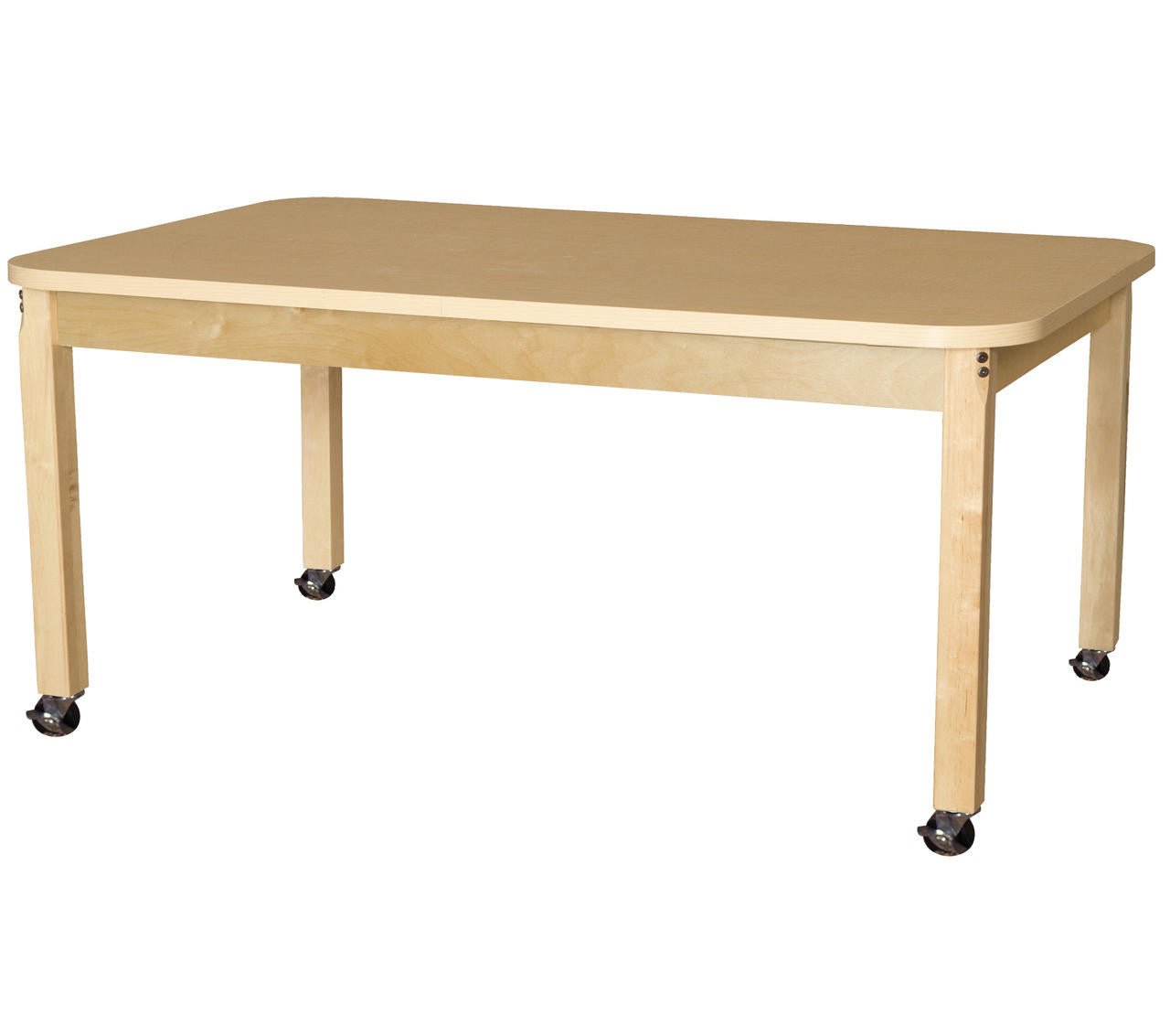 Rectangle High Pressure Laminate Table with Hardwood Legs- 24"