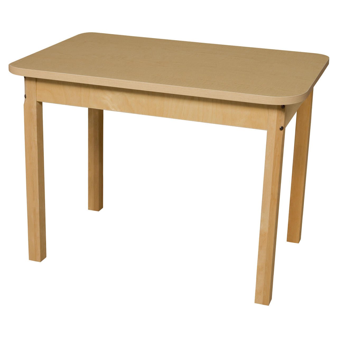 Rectangle High Pressure Laminate Table with Hardwood Legs- 26"