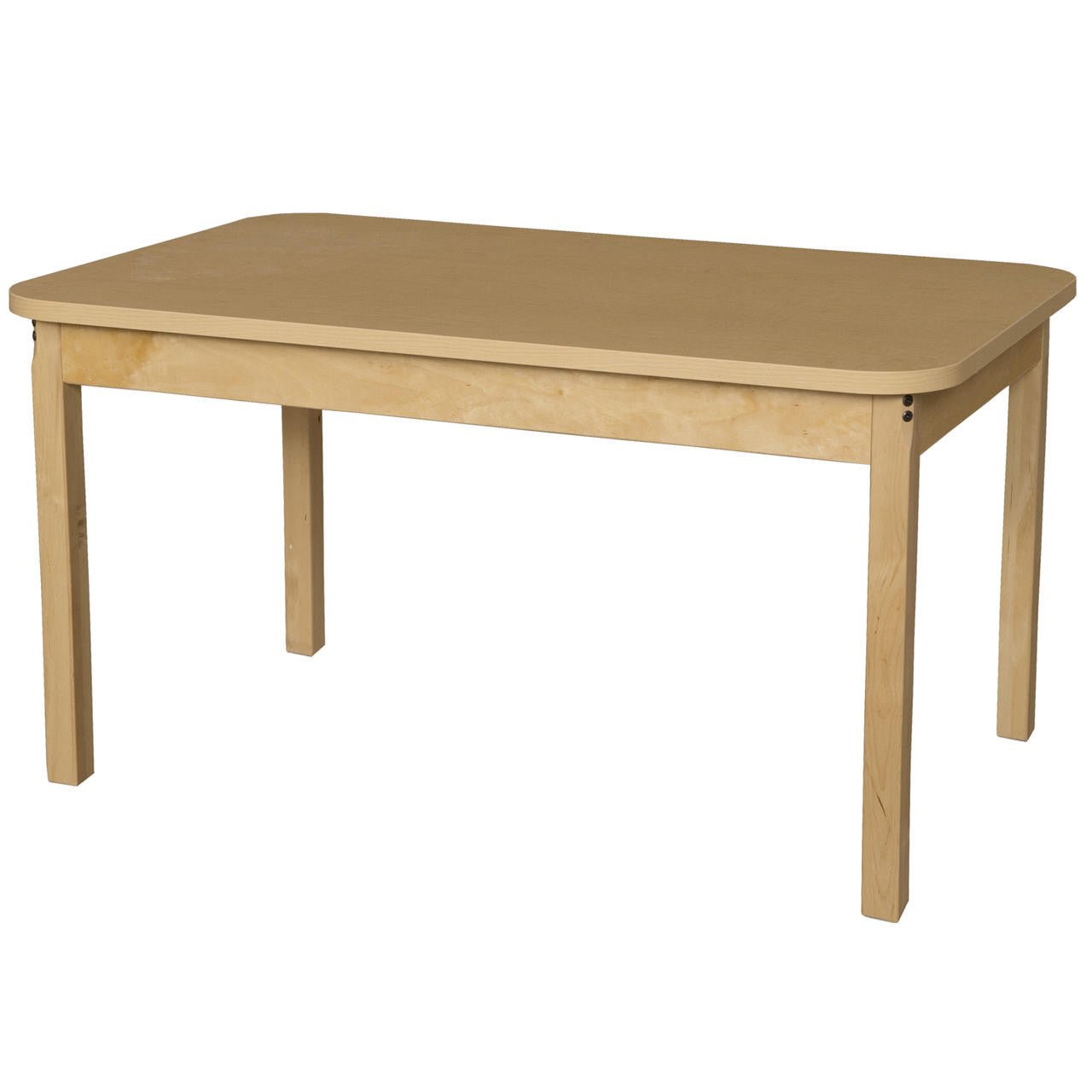 Rectangle High Pressure Laminate Table with Hardwood Legs- 26"