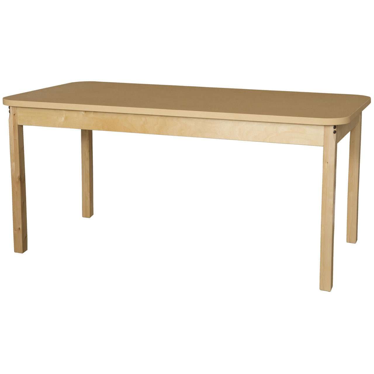 Rectangle High Pressure Laminate Table with Hardwood Legs- 26"