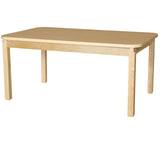 Rectangle High Pressure Laminate Table with Hardwood Legs-26"
