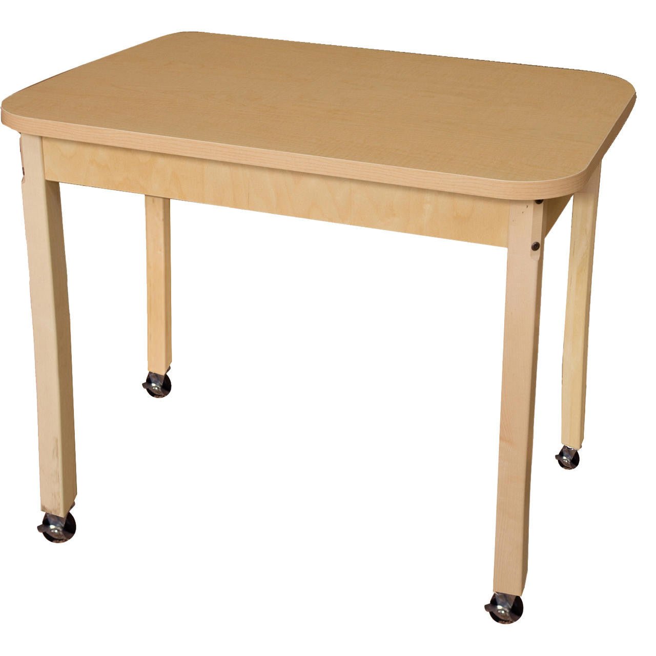 Rectangle High Pressure Laminate Table with Hardwood Legs- 29"