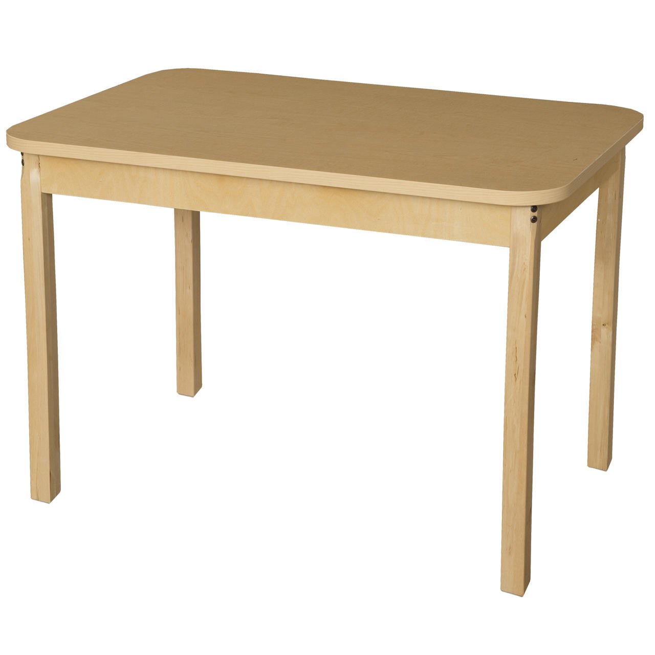 Rectangle High Pressure Laminate Table with Hardwood Legs- 29"