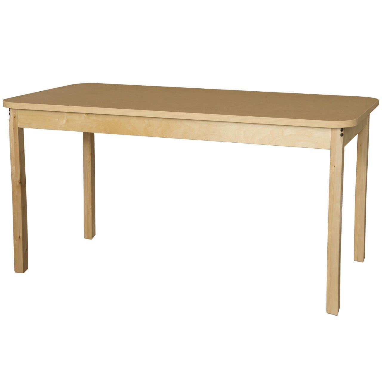 Rectangle High Pressure Laminate Table with Hardwood Legs- 29"