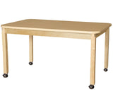 Rectangle High Pressure Laminate Table with Hardwood Legs-29"