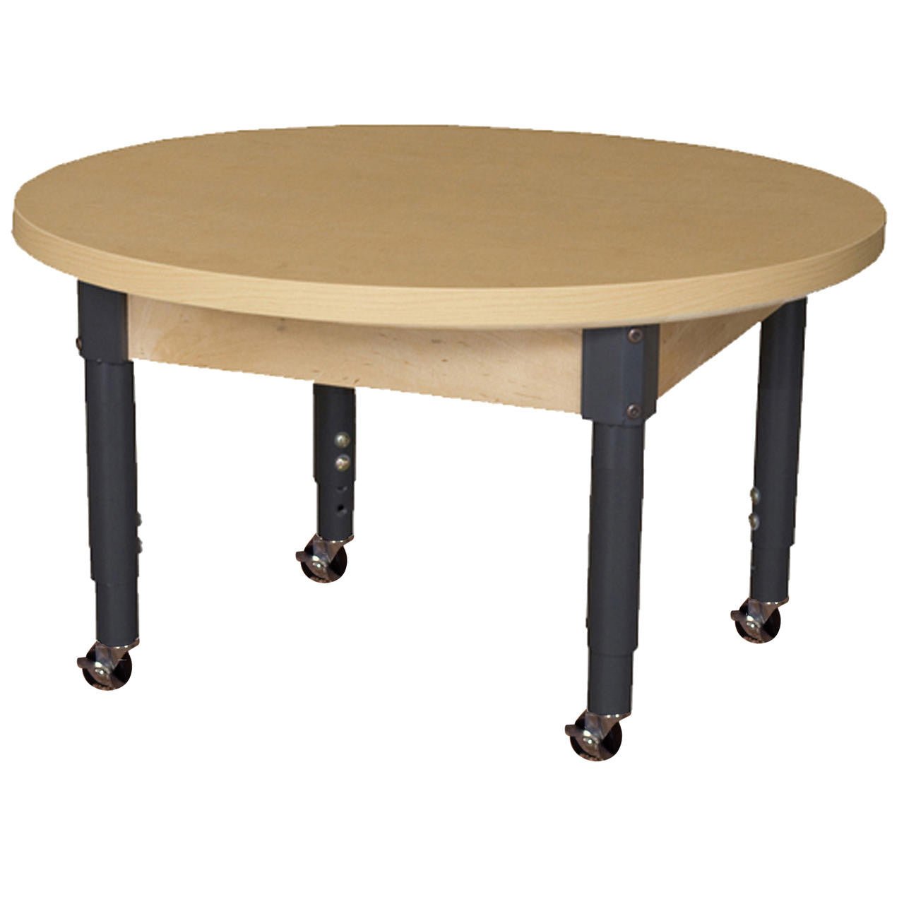 Round High Pressure Laminate Table with Adjustable Legs 14-19"