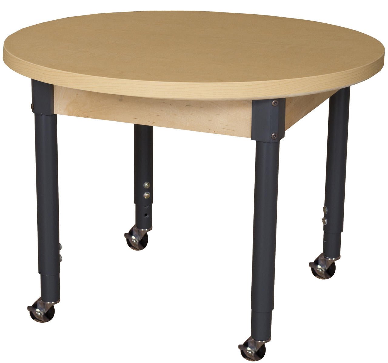 Round High Pressure Laminate Table with Adjustable Legs 19-30"