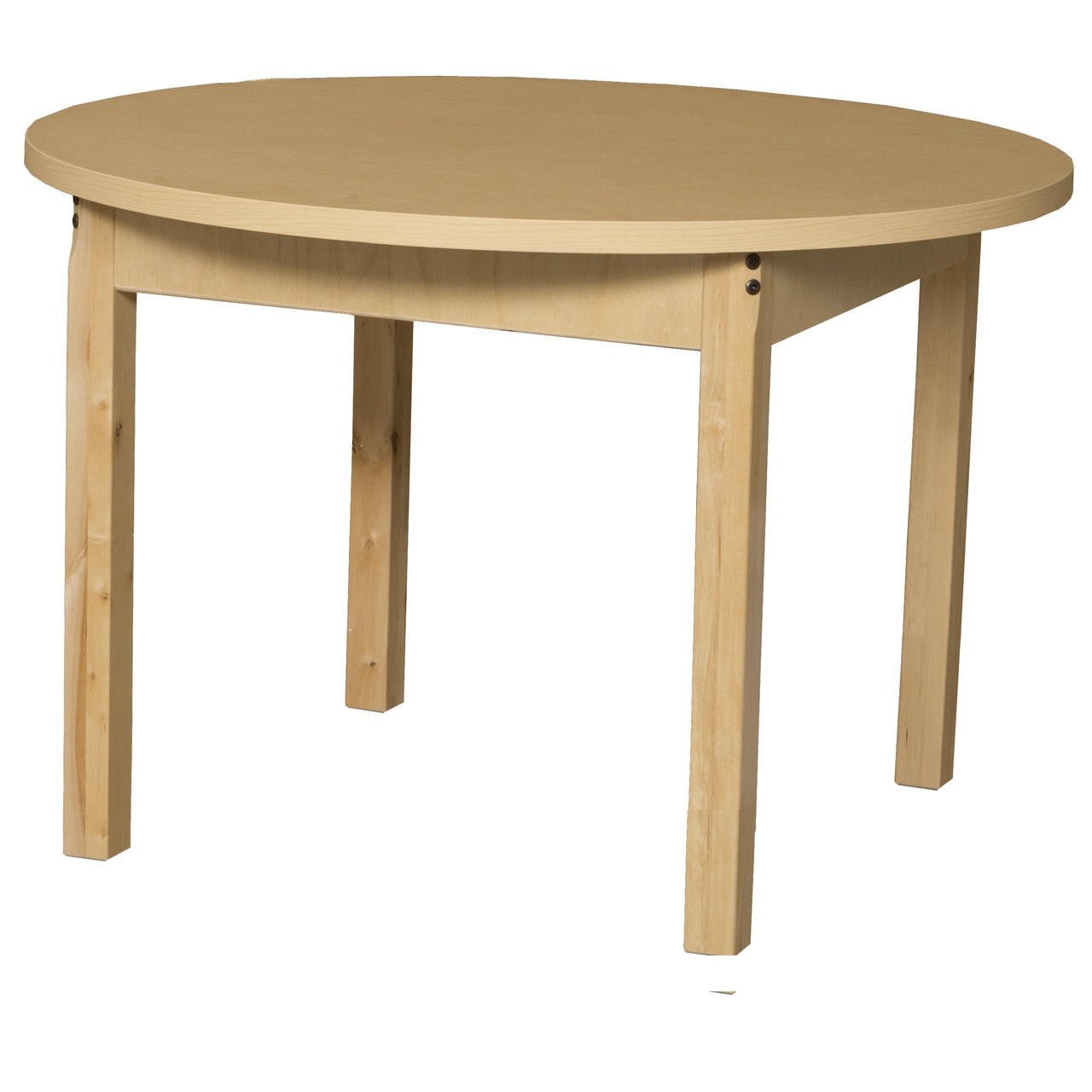 Round High Pressure Laminate Table with Hardwood Legs- 16"