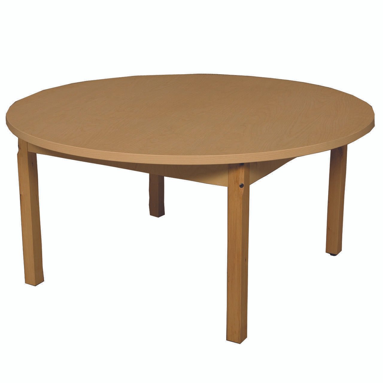 Round High Pressure Laminate Table with Hardwood Legs- 18"