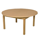 Round High Pressure Laminate Table with Hardwood Legs- 18"