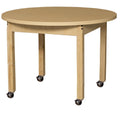 Round High Pressure Laminate Table with Hardwood Legs- 20"