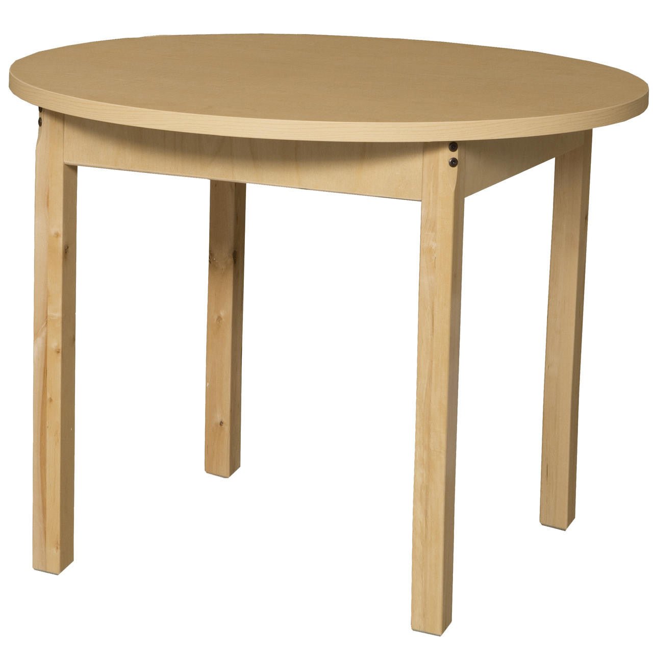 Round High Pressure Laminate Table with Hardwood Legs- 29"