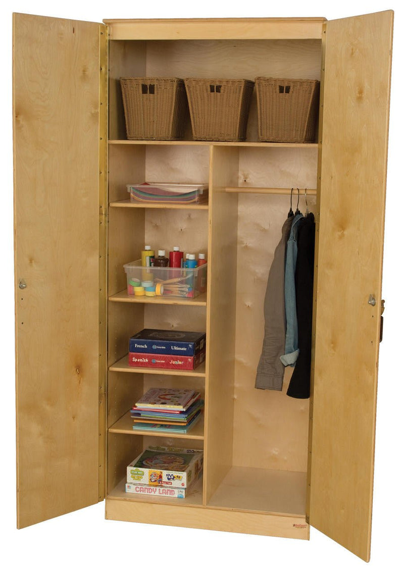 Three Adjustable Shelf Wardrobe Unit- 84"H
