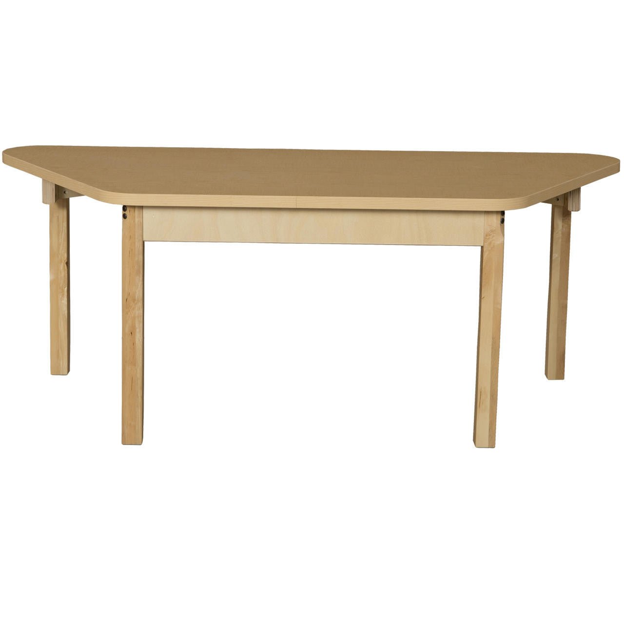 Trapezoidal High Pressure Laminate Table with Hardwood Legs- 16"