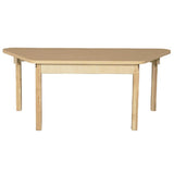 Trapezoidal High Pressure Laminate Table with Hardwood Legs- 22"