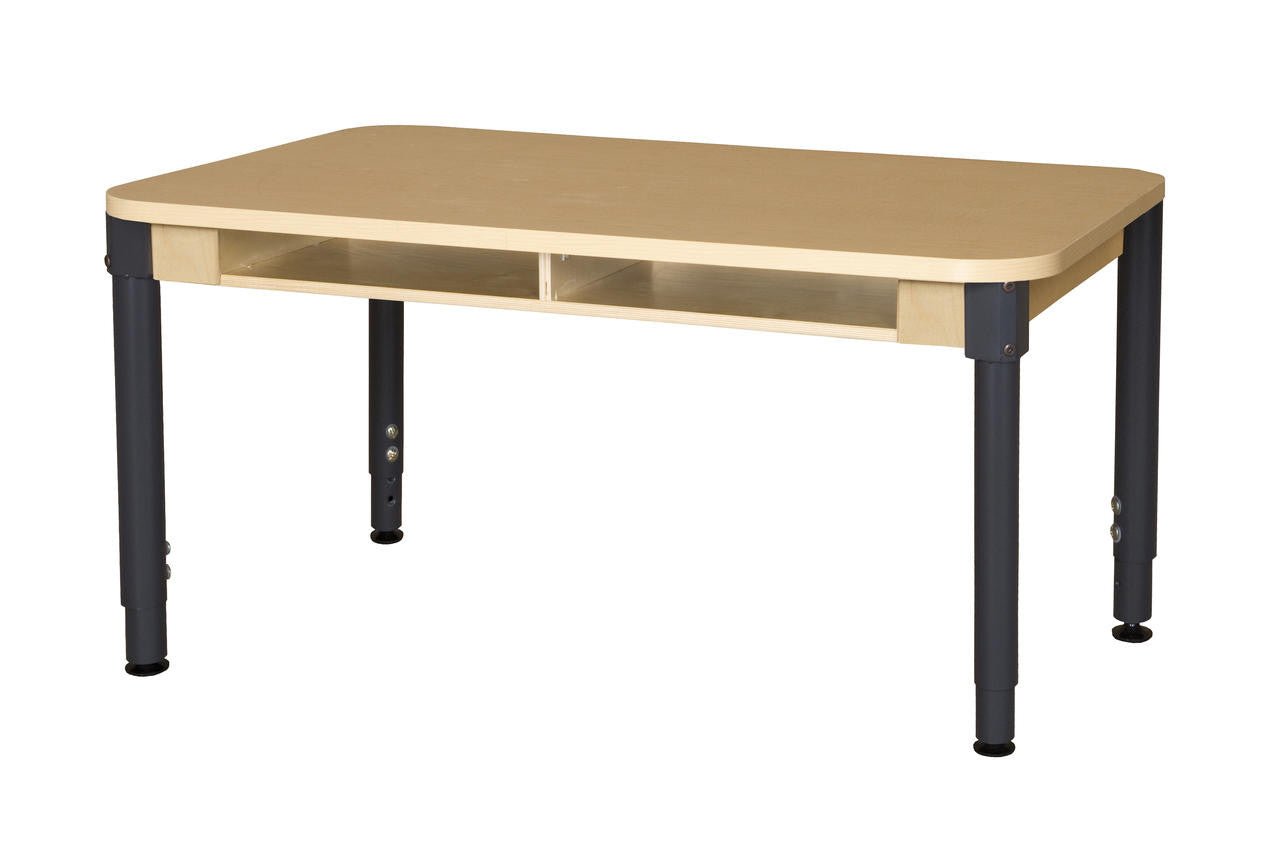 Two Seat Desk with Adjustable Legs 18"-29"